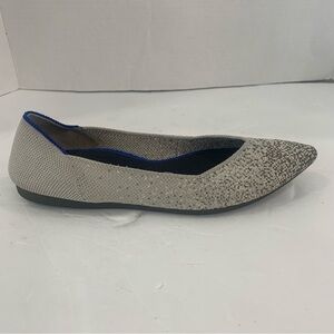 Rothy’s The Point Silver Metallic Knit Flats Women’s 7 Washable Eco Friendly